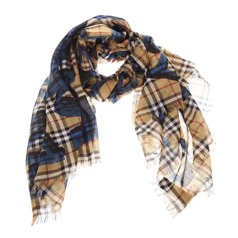 schal burberry muster blau|Burberry scarf outlet.